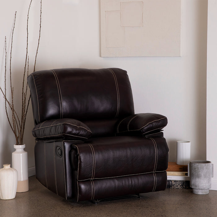 Berger Reclinable de Cuero - Moderno Leather Match Cuero Castle Café