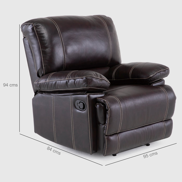 Berger Reclinable de Cuero - Moderno Leather Match Cuero Castle Café