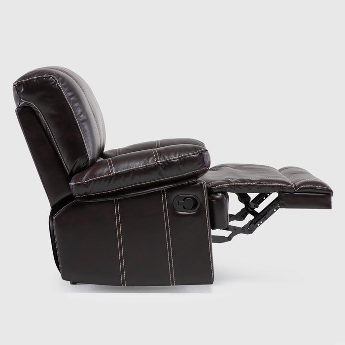 Berger Reclinable de Cuero - Moderno Leather Match Cuero Castle Café
