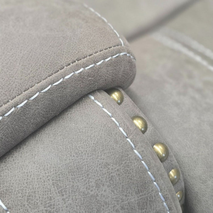 Sofá 3 Cuerpos Reclinable Gris Moderno Verona