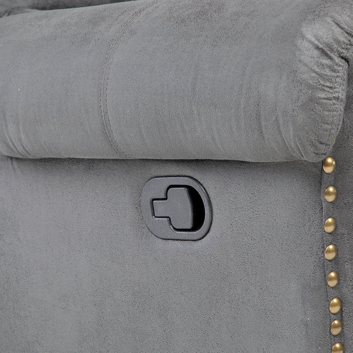 Sofá Seccional Reclinable Moderno Gris 5 Cuerpos + Consola Castle