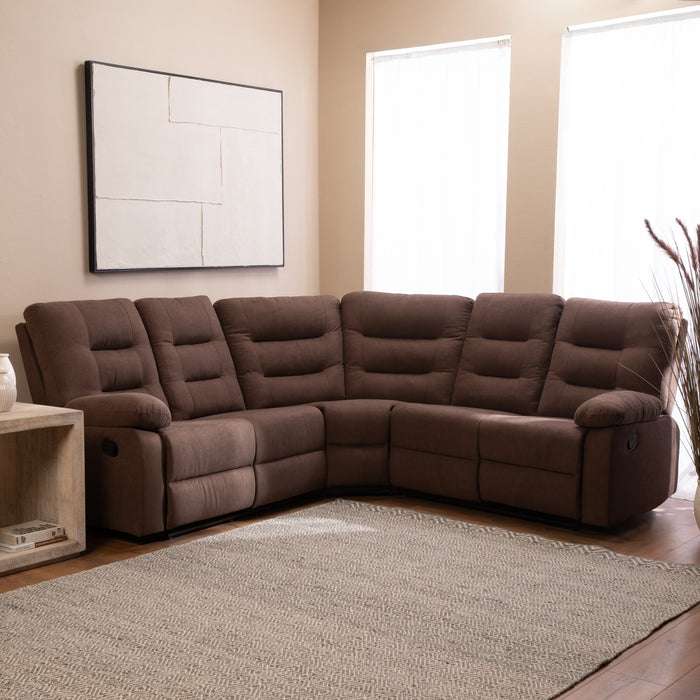 Sofá Seccional Reclinable Living Siena Café