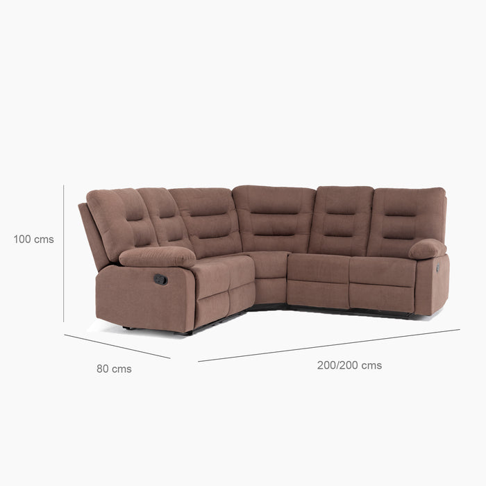 Sofá Seccional Reclinable Living Siena Café