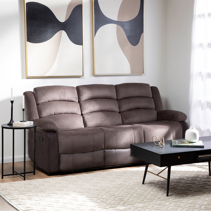 Sofá 3 Cuerpos Reclinable Moderno Café New Martell