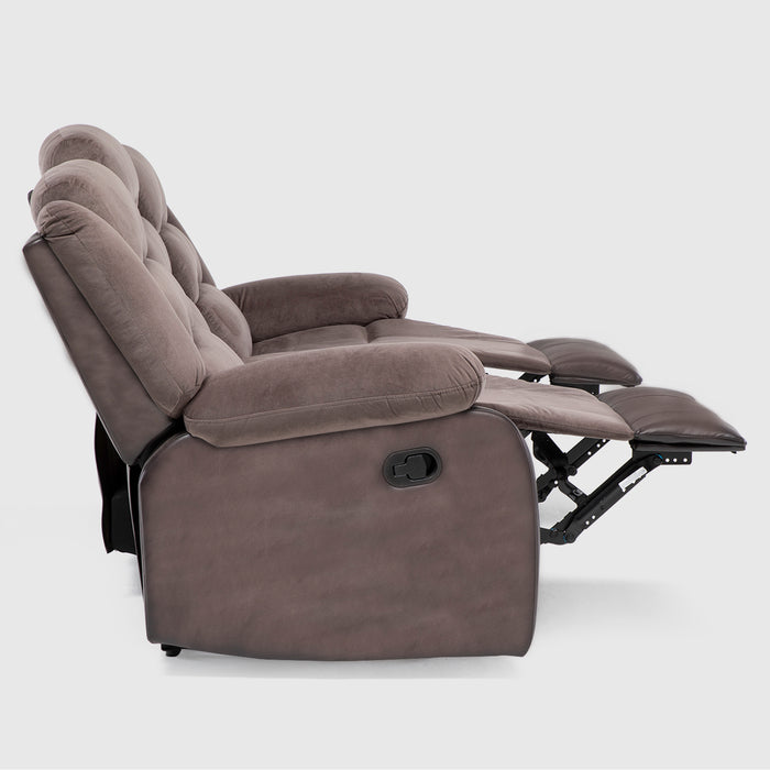 Sofá 3 Cuerpos Reclinable Moderno Café New Martell