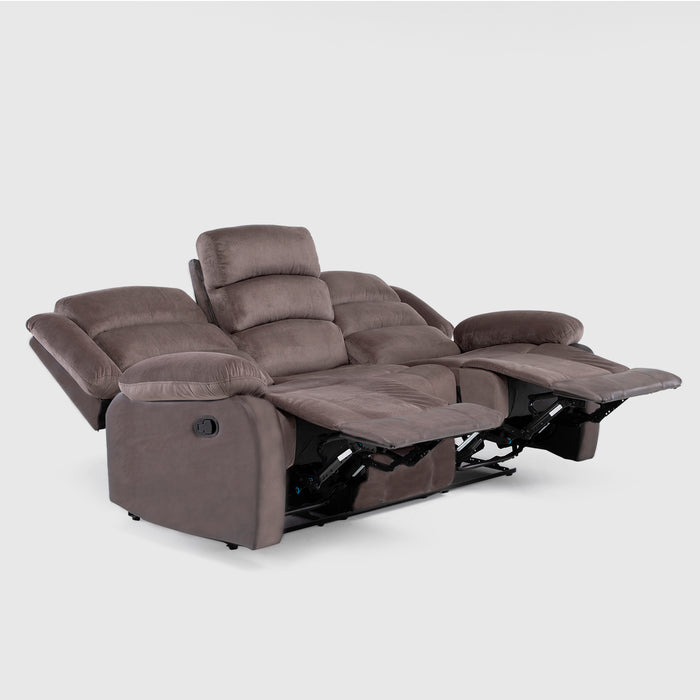 Sofá 3 Cuerpos Reclinable Moderno Café New Martell