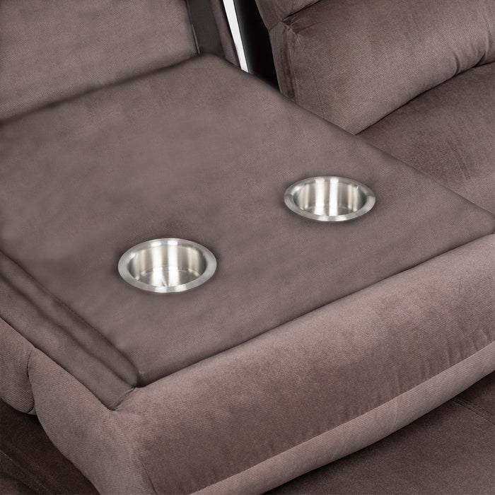 Sofá 3 Cuerpos Reclinable Moderno Café New Martell