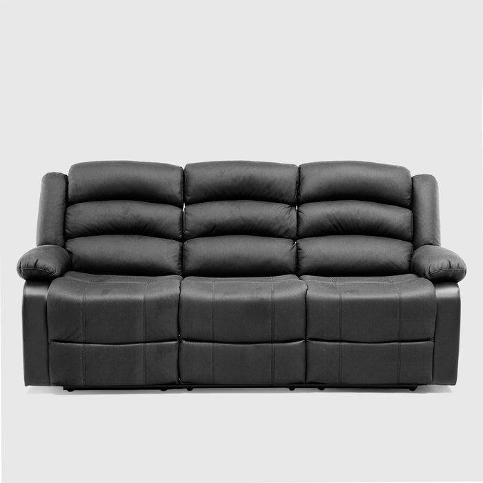 Sofá 3 Cuerpos Reclinable Eléctrico Moderno Negro New Praga