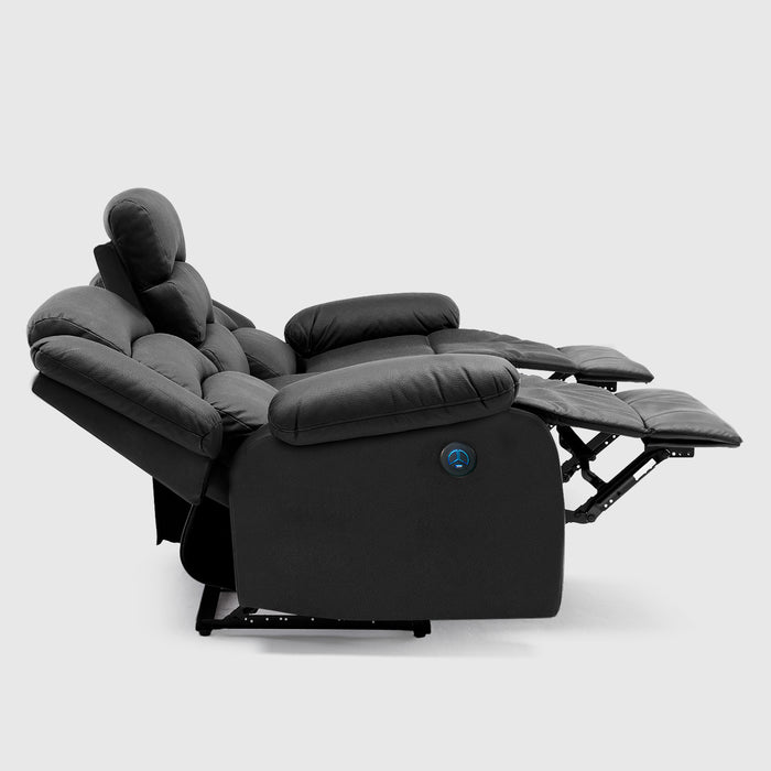 Sofá 3 Cuerpos Reclinable Eléctrico Moderno Negro New Praga