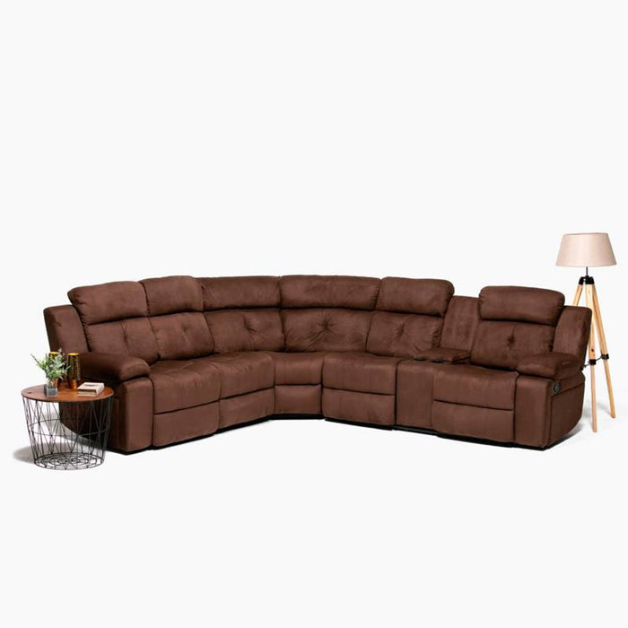 Sofá Seccional Marrón Claro - Moderno Para Living Arizona con Consola