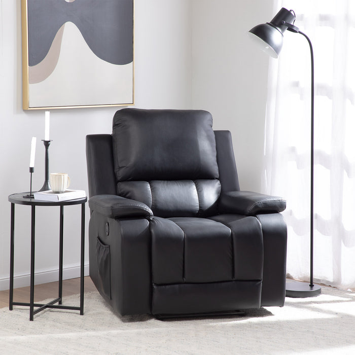 Berger Reclinable Eléctrico Masajeador 4 Puntos + Control Negro Madrid