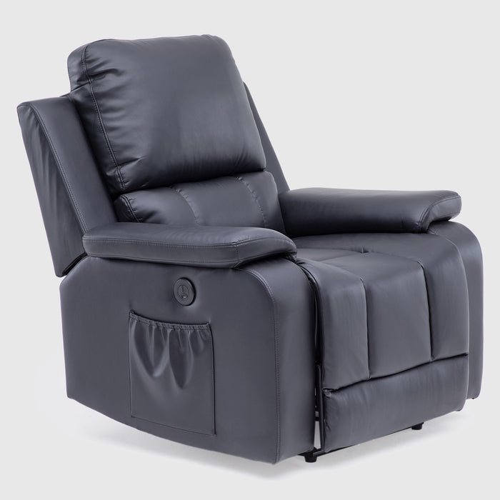 Berger Reclinable Eléctrico Masajeador 4 Puntos + Control Negro Madrid