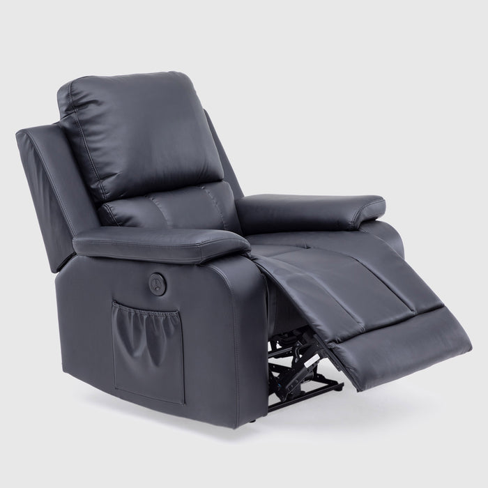 Berger Reclinable Eléctrico Masajeador 4 Puntos + Control Negro Madrid