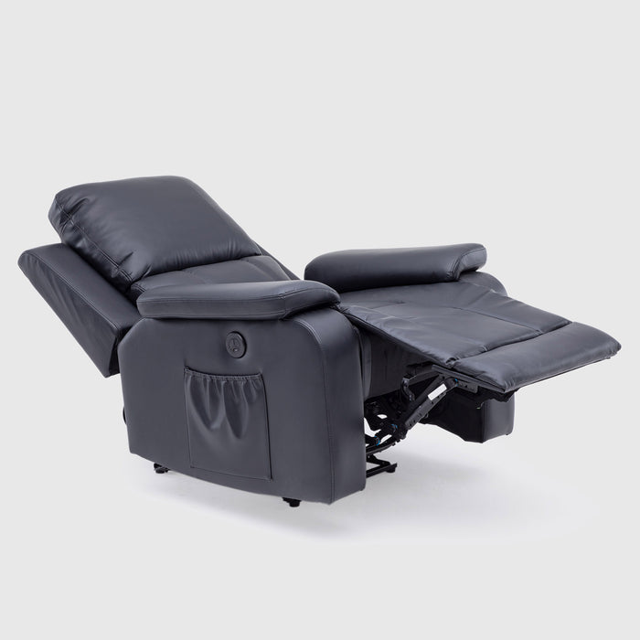 Berger Reclinable Eléctrico Masajeador 4 Puntos + Control Negro Madrid