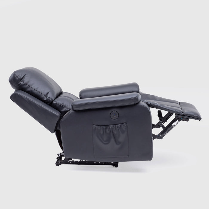 Berger Reclinable Eléctrico Masajeador 4 Puntos + Control Negro Madrid