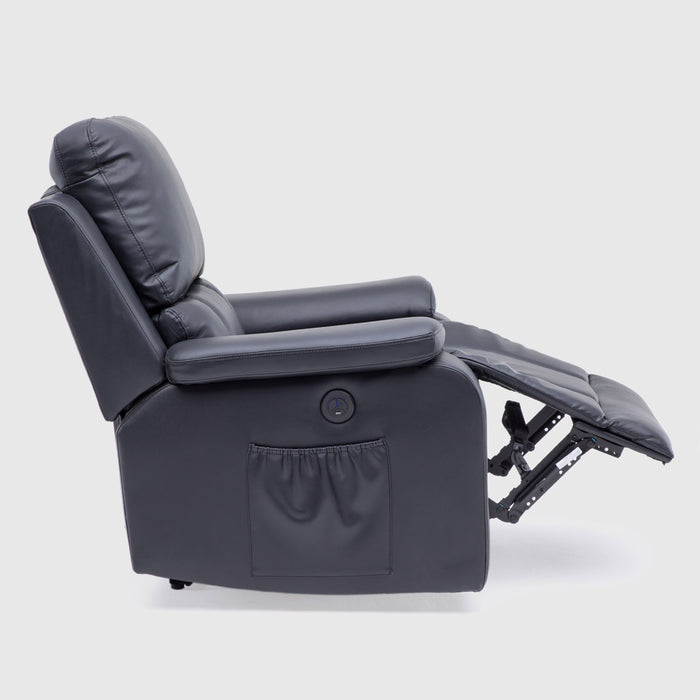 Berger Reclinable Eléctrico Masajeador 4 Puntos + Control Negro Madrid