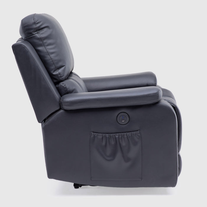 Berger Reclinable Eléctrico Masajeador 4 Puntos + Control Negro Madrid