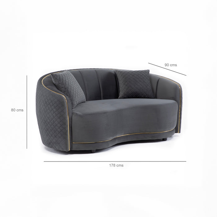 Living Elegante Sofá 3 Cuerpos + 2 Cuerpos Gris Diana