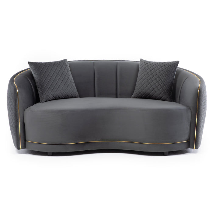 Living Elegante Sofá 3 Cuerpos + 2 Cuerpos Gris Diana