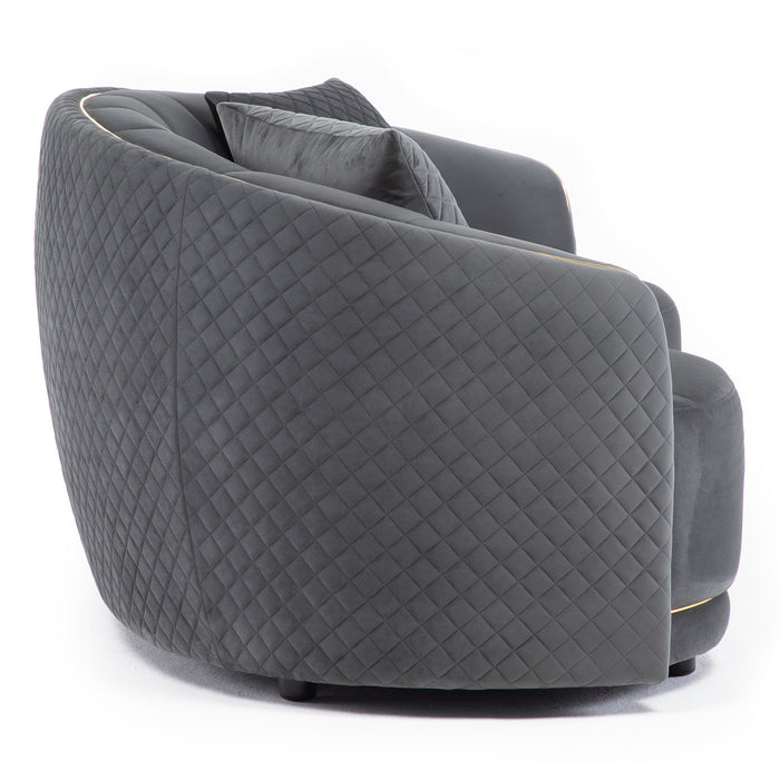 Living Elegante Sofá 3 Cuerpos + 2 Cuerpos Gris Diana