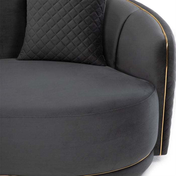 Living Elegante Sofá 3 Cuerpos + 2 Cuerpos Gris Diana