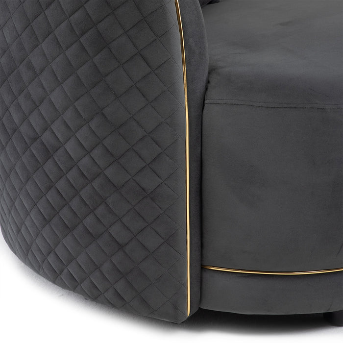 Living Elegante Sofá 3 Cuerpos + 2 Cuerpos Gris Diana