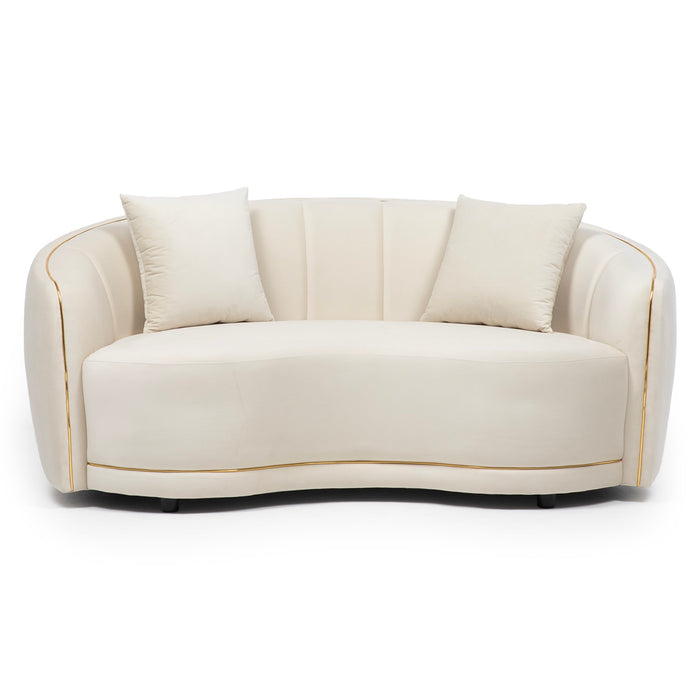 Living Elegante Sofá 3 Cuerpos + 2 Cuerpos Beige Isidora