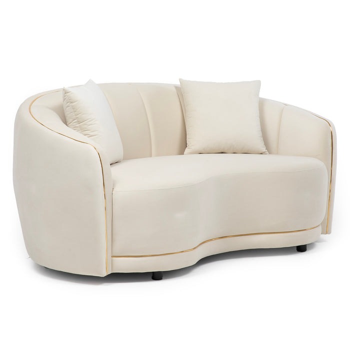 Living Elegante Sofá 3 Cuerpos + 2 Cuerpos Beige Isidora