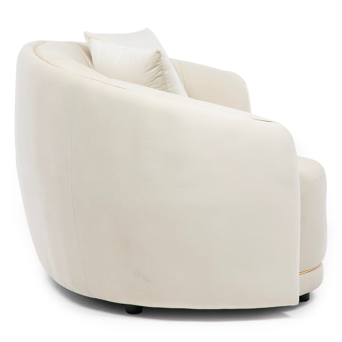 Living Elegante Sofá 3 Cuerpos + 2 Cuerpos Beige Isidora