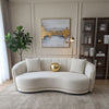 Sofá Moderno Elegante Isidora 3 Cuerpos Beige Curvo
