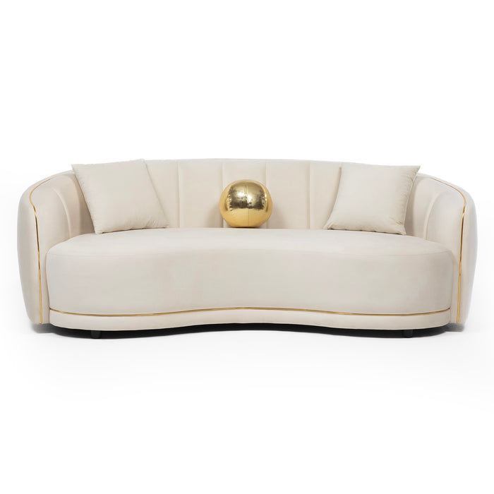 Sofá Moderno Elegante Isidora 3 Cuerpos Beige