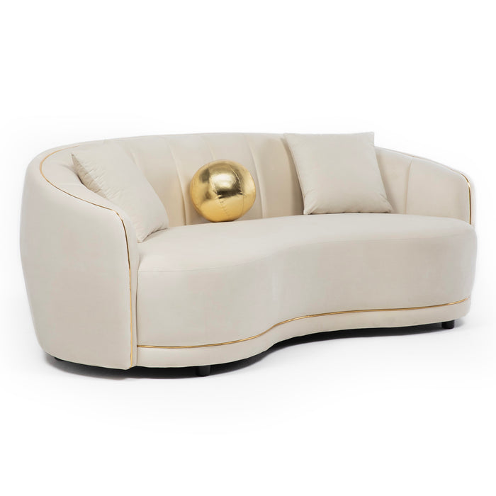 Sofá Moderno Elegante Isidora 3 Cuerpos Beige