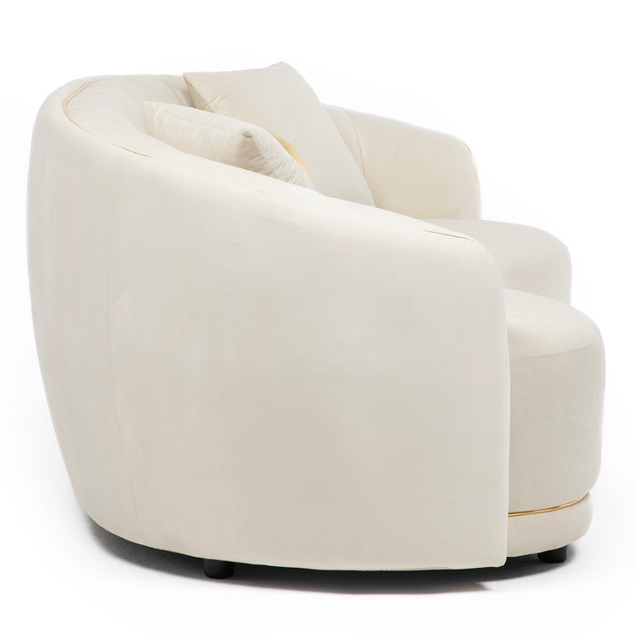 Sofá Moderno Elegante Isidora 3 Cuerpos Beige