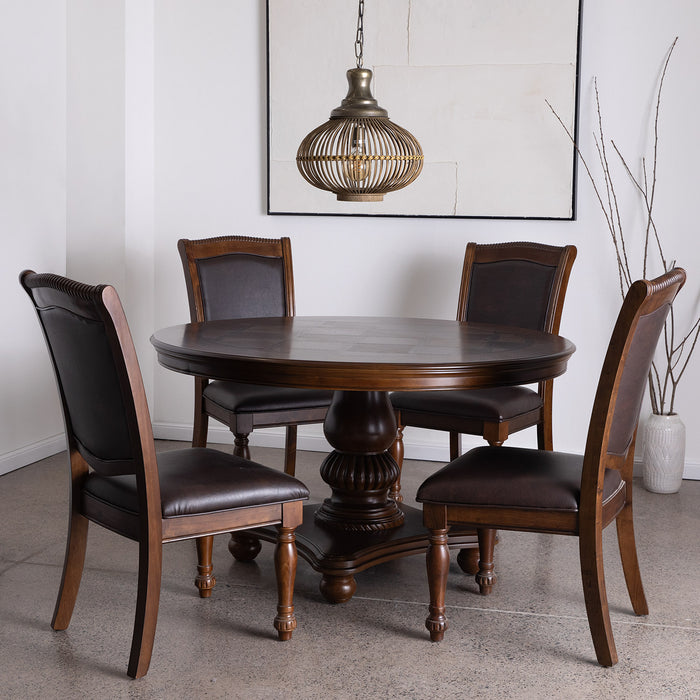 Mesa de Comedor Circular 4 Sillas - Tradicional Delclair
