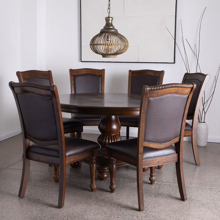 Mesa de Comedor Circular 6 Sillas - Tradicional Delclair