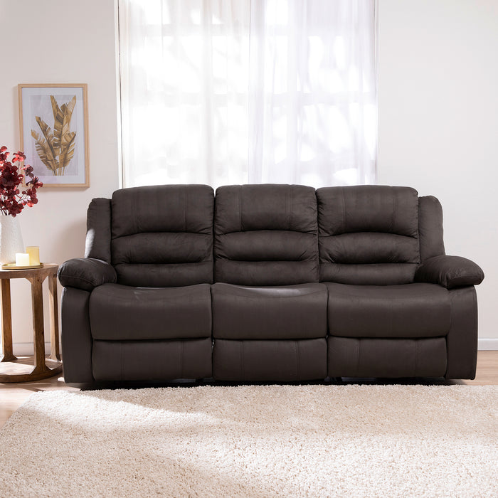 Sofá 3 Cuerpos Reclinable Clásico Martell Gris