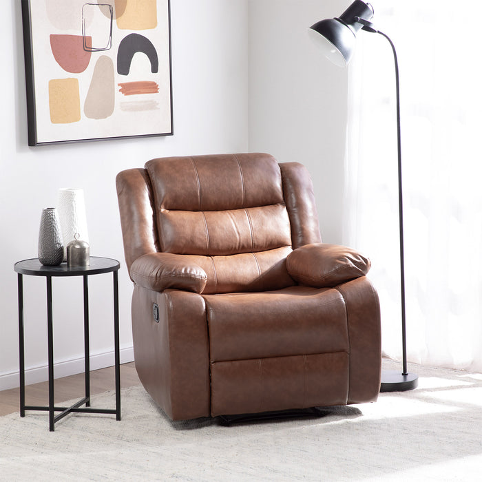 Berger de Cuero Café - Reclinable 1 Cuerpo Moderno PU Berlin