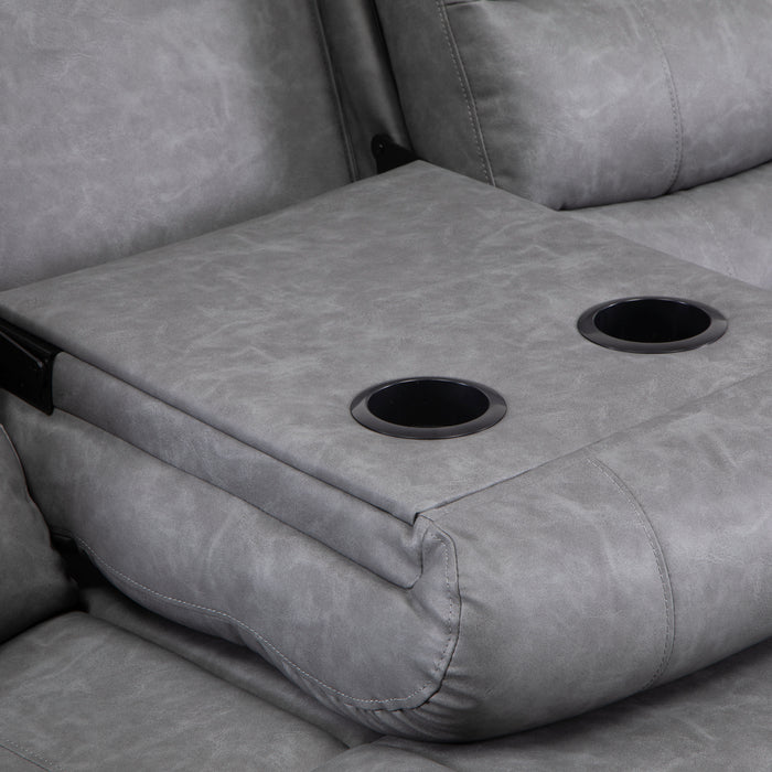 Sofá Gris Reclinable 3 Cuerpos-  Moderno Roma