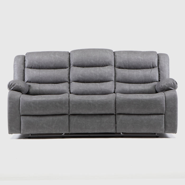 Sofá Gris Reclinable 3 Cuerpos-  Moderno Roma