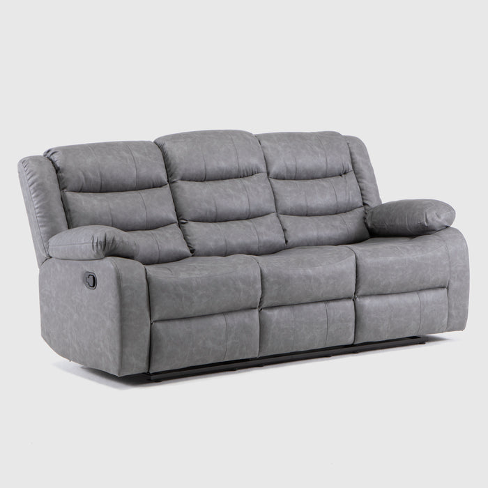 Sofá Gris Reclinable 3 Cuerpos-  Moderno Roma