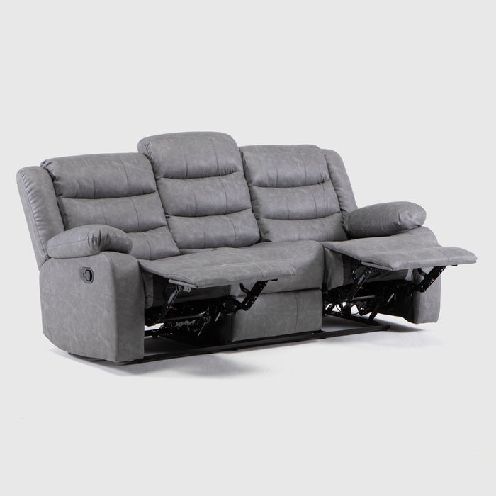 Sofá Gris Reclinable 3 Cuerpos-  Moderno Roma