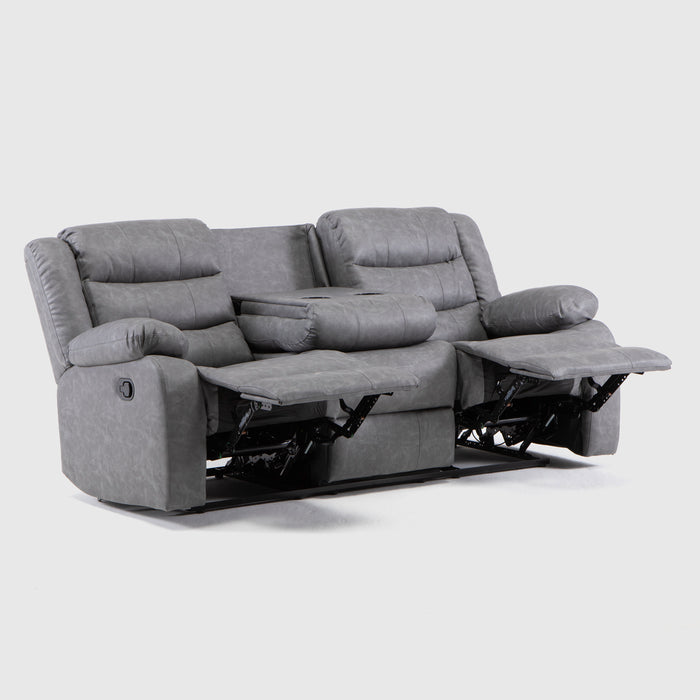 Sofá Gris Reclinable 3 Cuerpos-  Moderno Roma