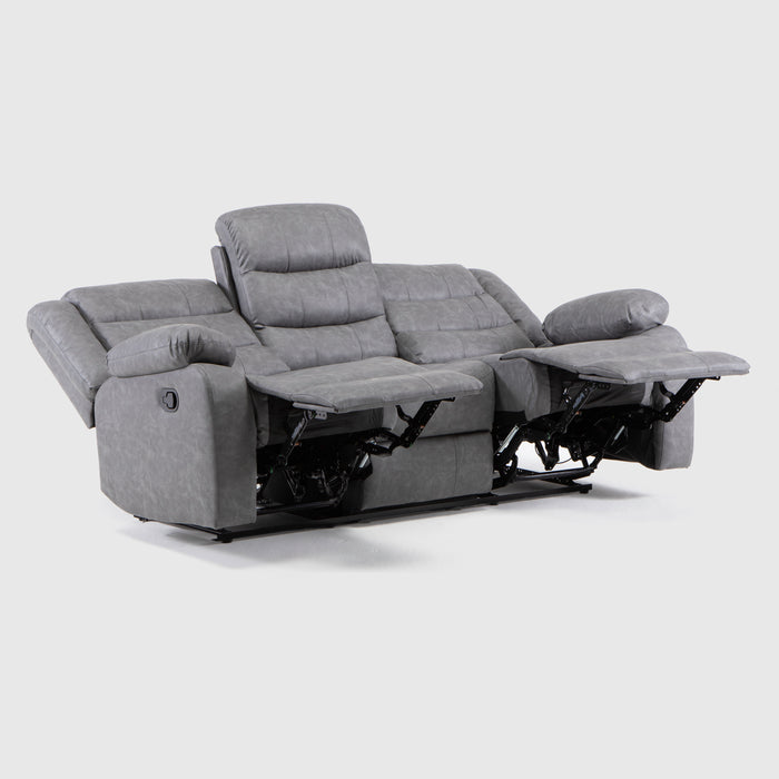 Sofá Gris Reclinable 3 Cuerpos-  Moderno Roma