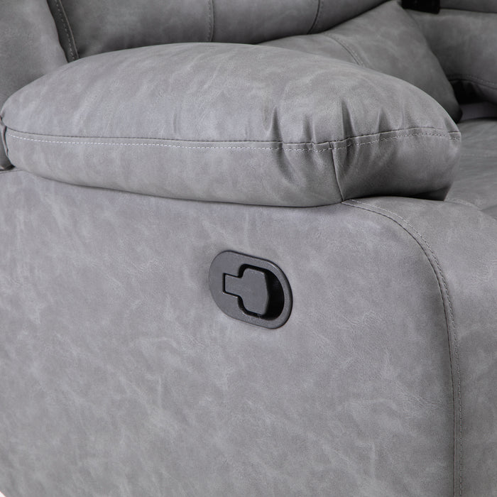 Sofá Gris Reclinable 3 Cuerpos-  Moderno Roma