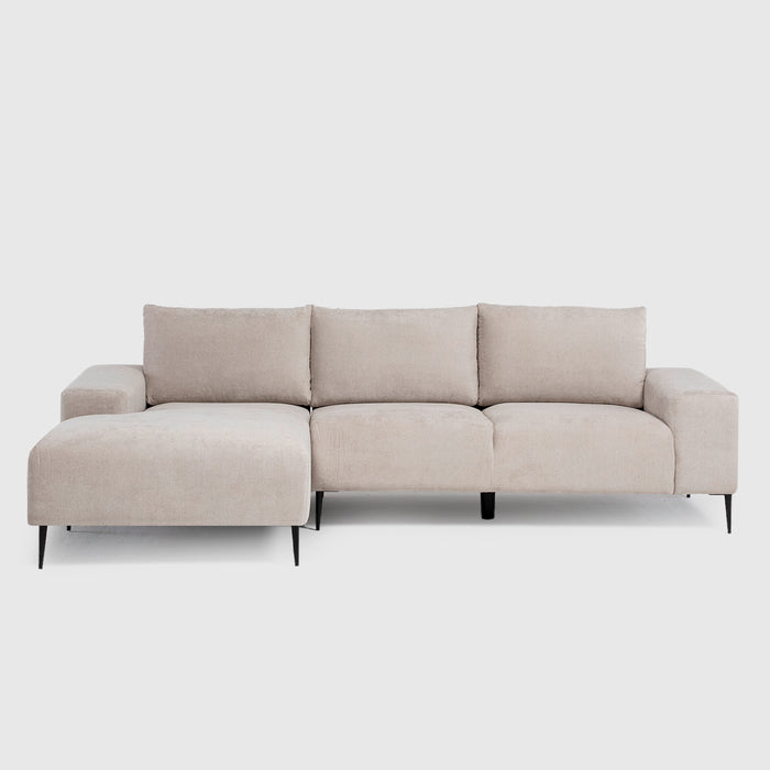 Sofá Seccional Izquierdo Moderno Beige Castelo