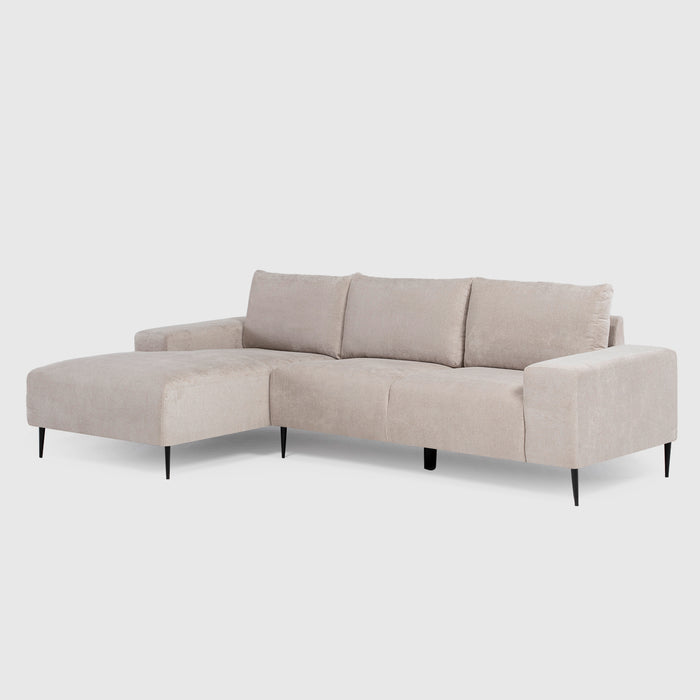 Sofá Seccional Izquierdo Moderno Beige Castelo