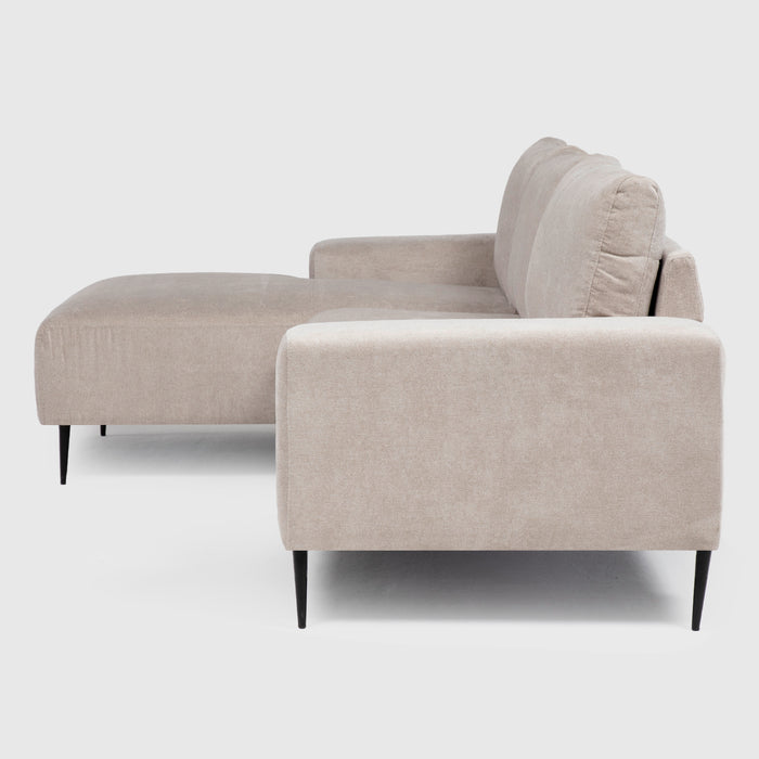 Sofá Seccional Izquierdo Moderno Beige Castelo