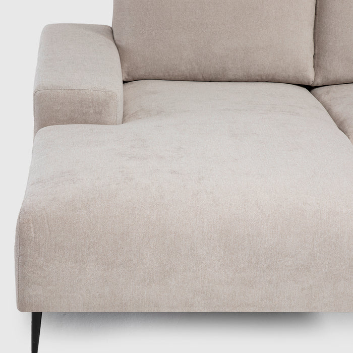 Sofá Seccional Izquierdo Moderno Beige Castelo