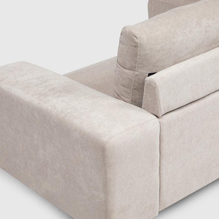 Sofá Seccional Izquierdo Moderno Beige Castelo