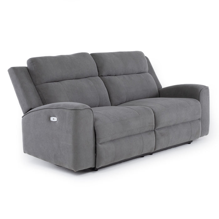 Living Reclinable Sofá 2 Cuerpos + 2 Bergers Eléctricos Montana Gris